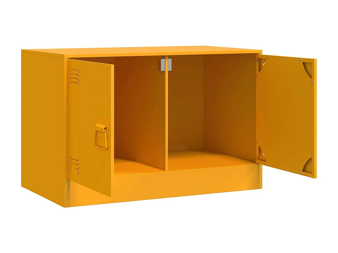 Meubles TV 2 pièces jaune moutarde 67x39x44 cm acier