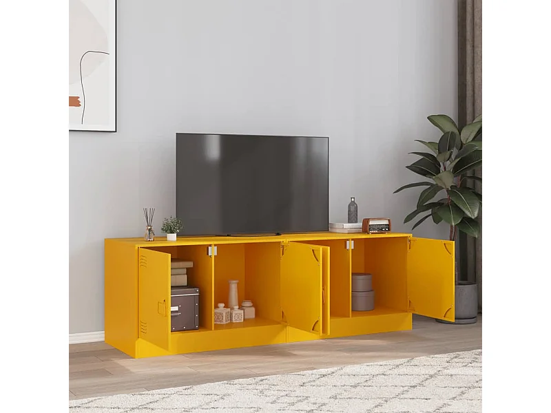 Meubles TV 2 pièces jaune moutarde 67x39x44 cm acier