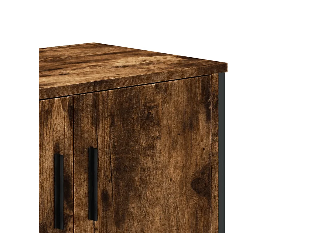 Meuble TV chêne fumé 122x34x41 cm bois d'ingénierie