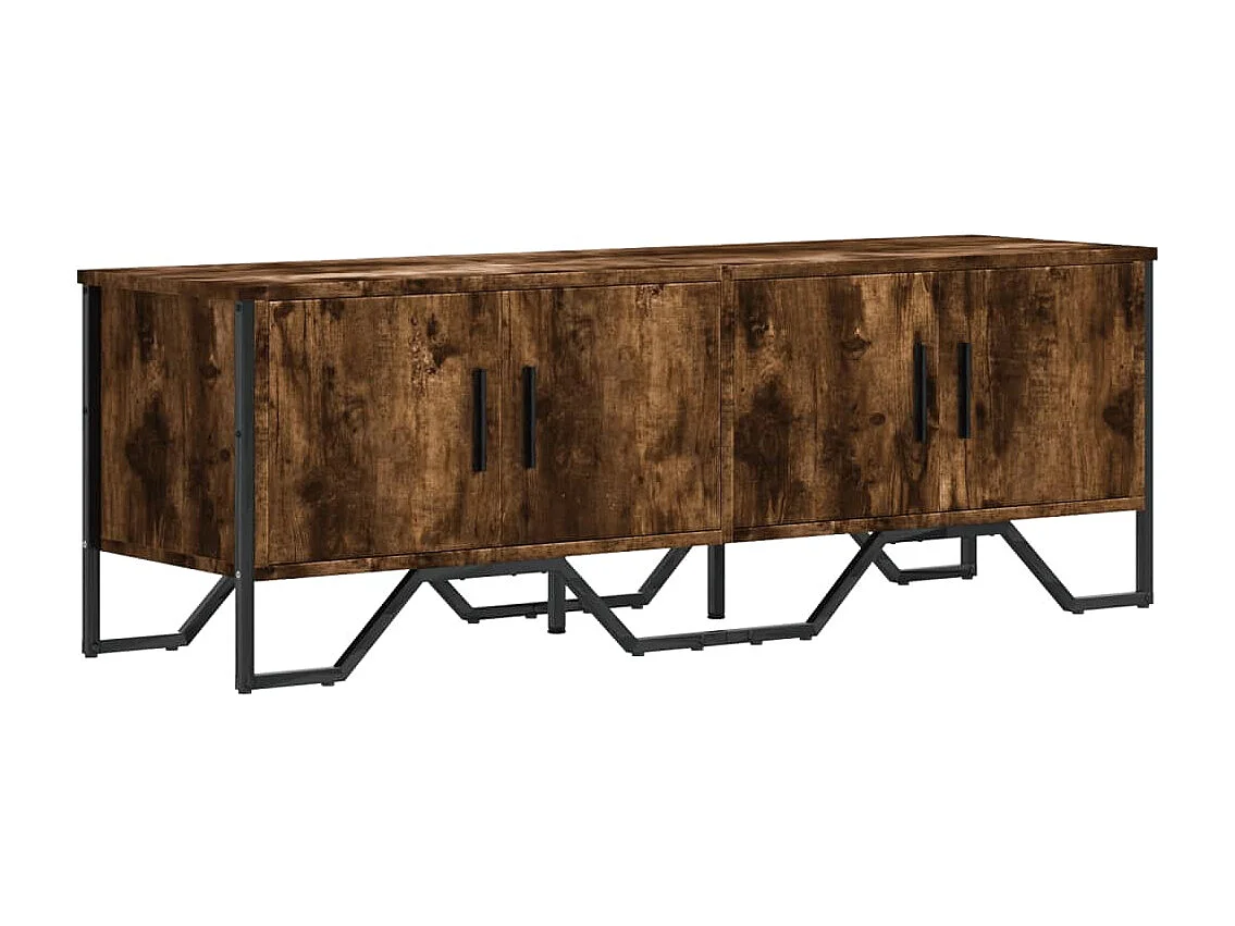 Meuble TV chêne fumé 122x34x41 cm bois d'ingénierie