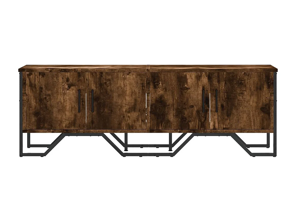 Meuble TV chêne fumé 122x34x41 cm bois d'ingénierie