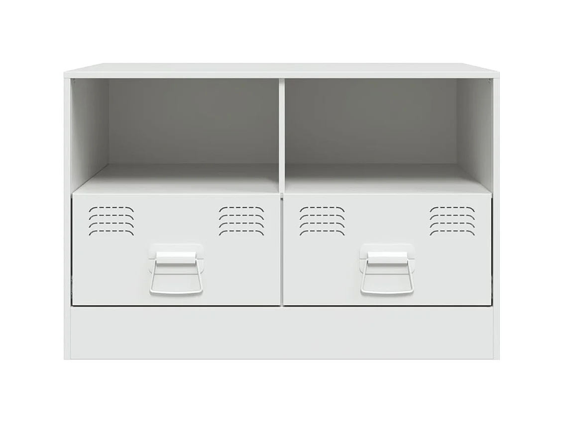 Meuble TV blanc 67x39x44 cm acier