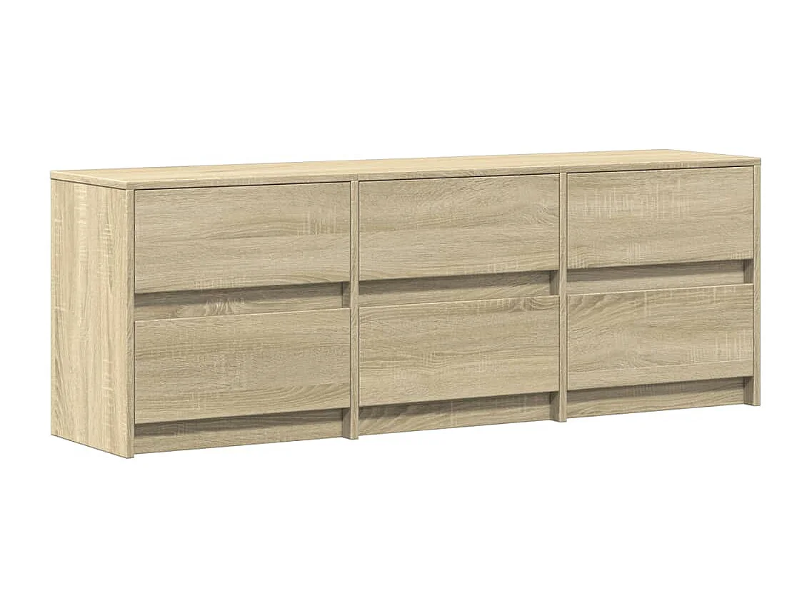 Tv-meubel met LED 140x34x50 cm bewerkt hout sonoma eikenkleurig