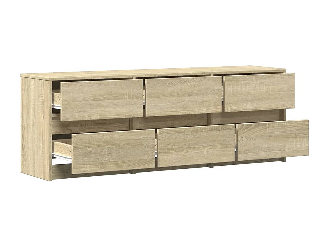 Tv-meubel met LED 140x34x50 cm bewerkt hout sonoma eikenkleurig