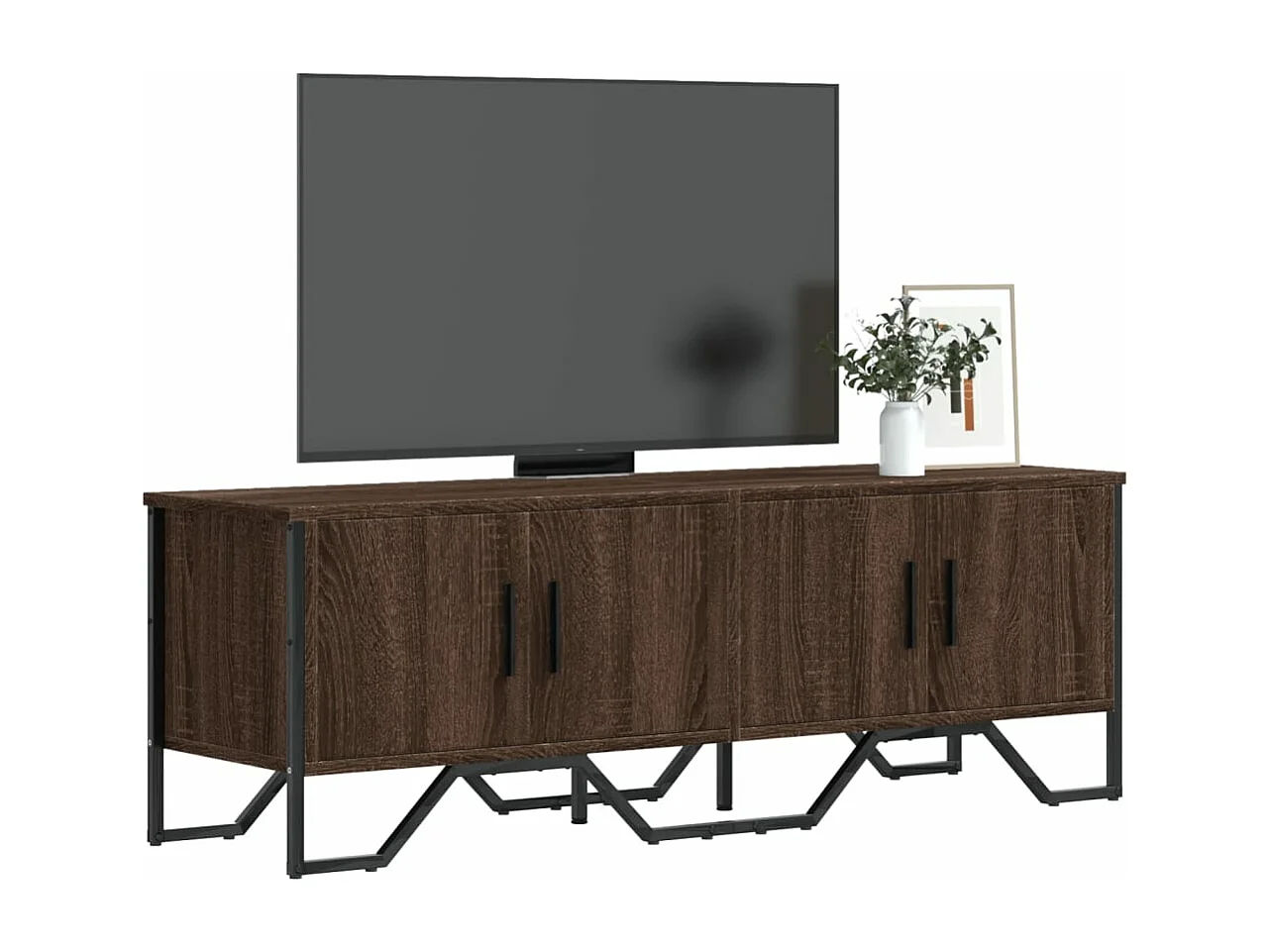 Meuble TV chêne marron 122x34x41 cm bois d'ingénierie