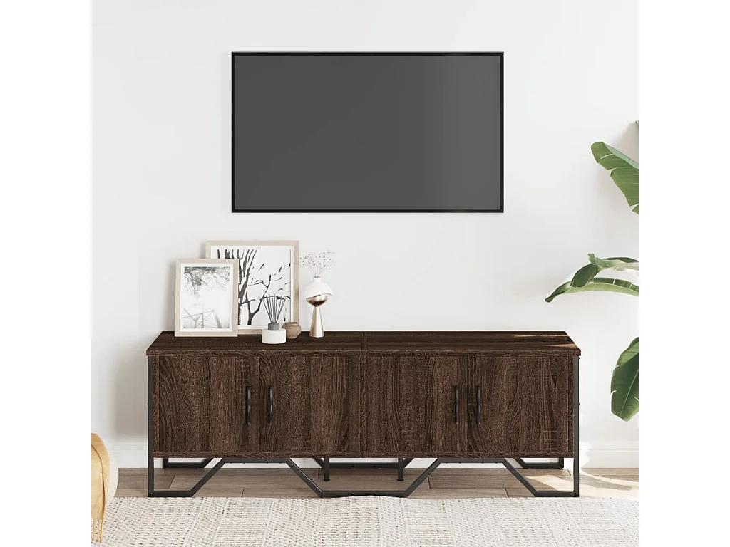 Meuble TV chêne marron 122x34x41 cm bois d'ingénierie