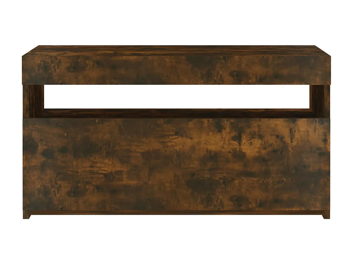 Meuble TV avec lumières LED Chêne fumé 75x35x40 cm