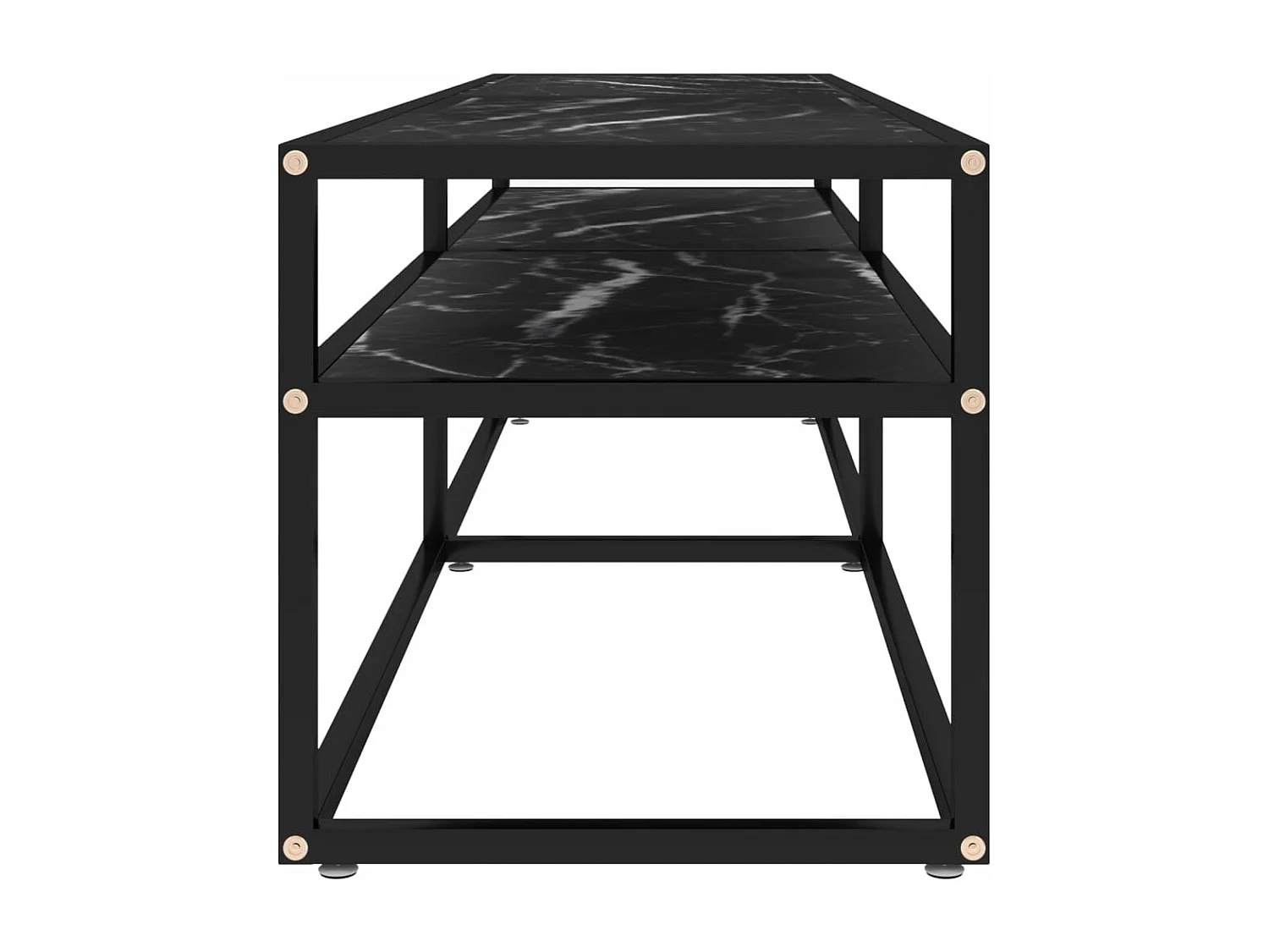 Meuble TV Marbre noir 160x40x40,5 cm Verre trempé