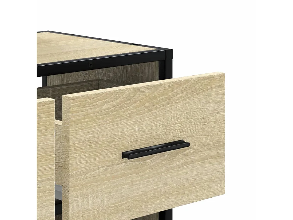 Meuble TV chêne sonoma 60x31x39,5 cm bois d'ingénierie et métal