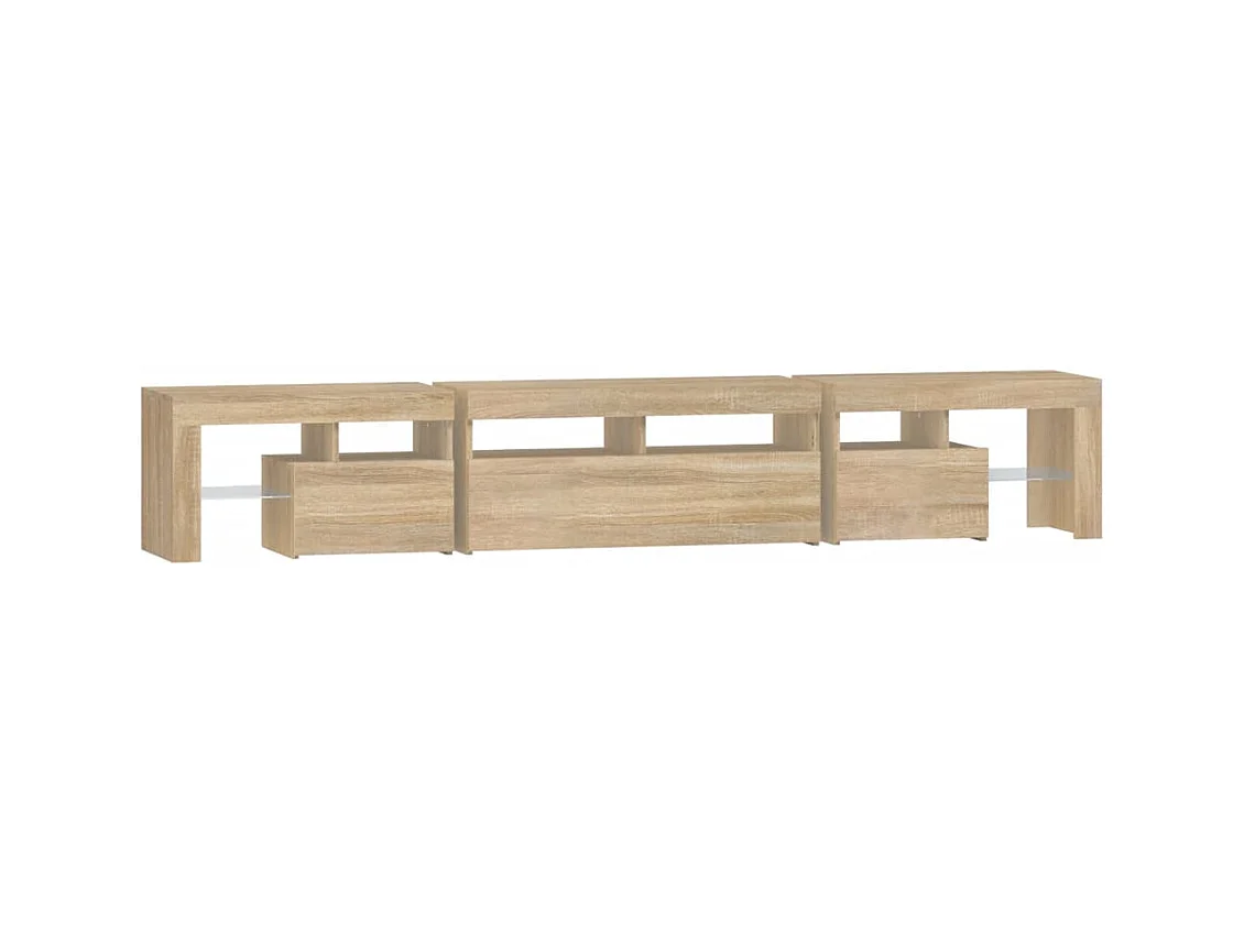 Meuble TV avec lumières LED Chêne sonoma 230x36,5x40 cm