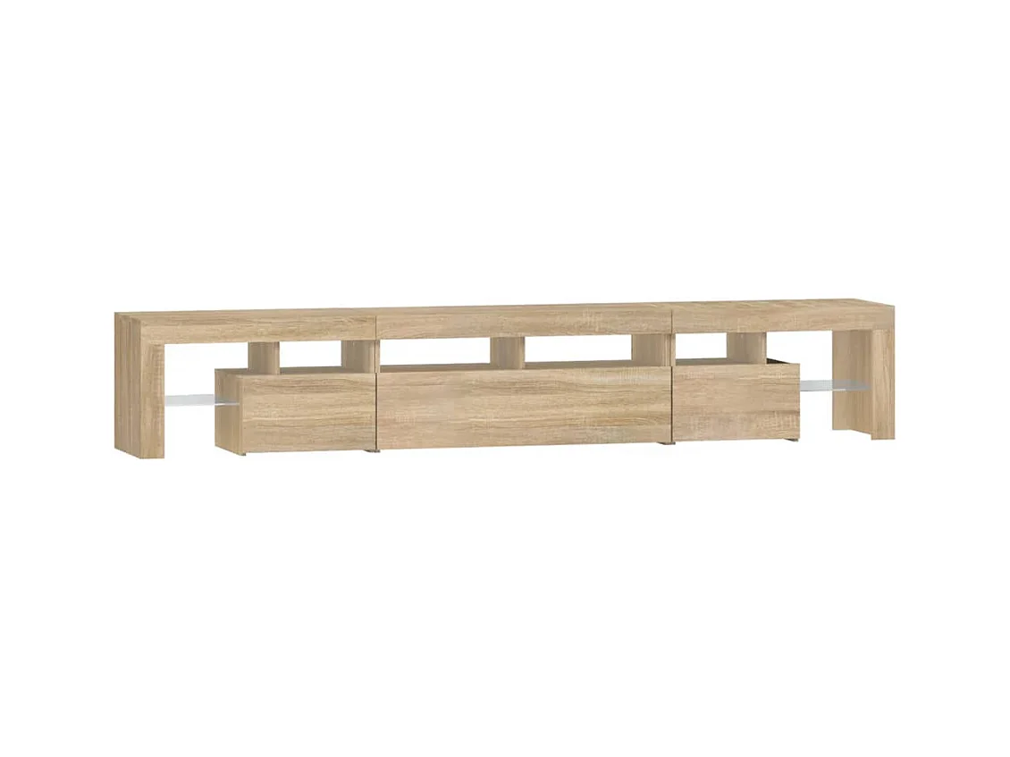 Meuble TV avec lumières LED Chêne sonoma 230x36,5x40 cm