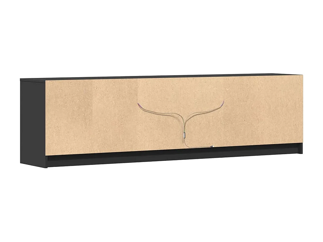 Tv-meubel met LED 180x34x50 cm bewerkt hout zwart