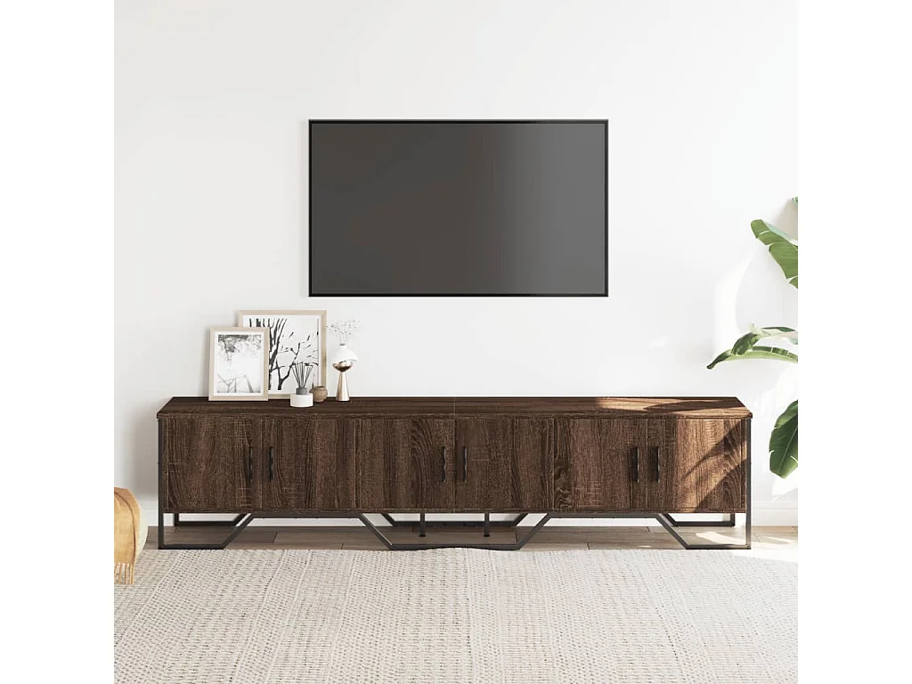 Meuble TV chêne marron 180x34x41 cm bois d'ingénierie