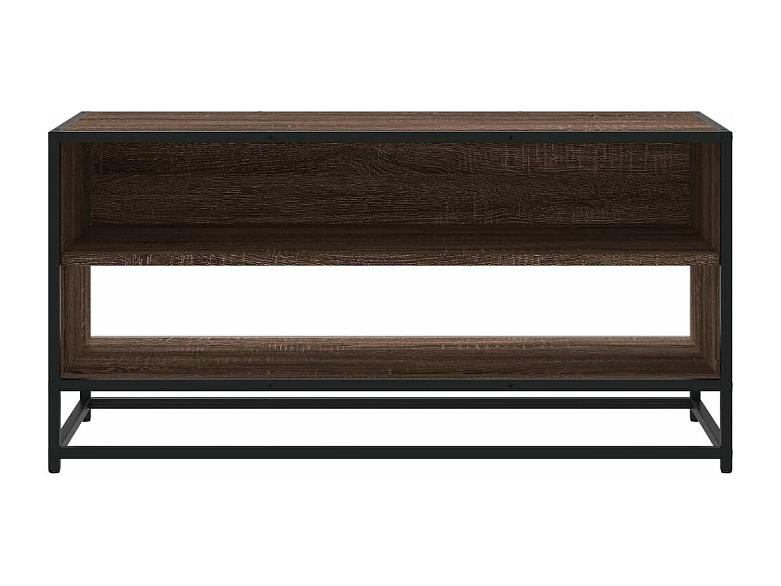 Meuble TV chêne marron 91x40x46 cm bois d'ingénierie et métal