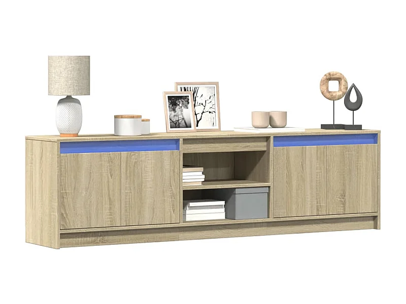 Meuble TV avec LED chêne sonoma 180x34x50 cm bois d'ingénierie