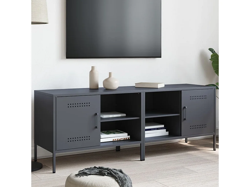 Meubles TV 2 pièces anthracite 68x39x50,5 cm acier