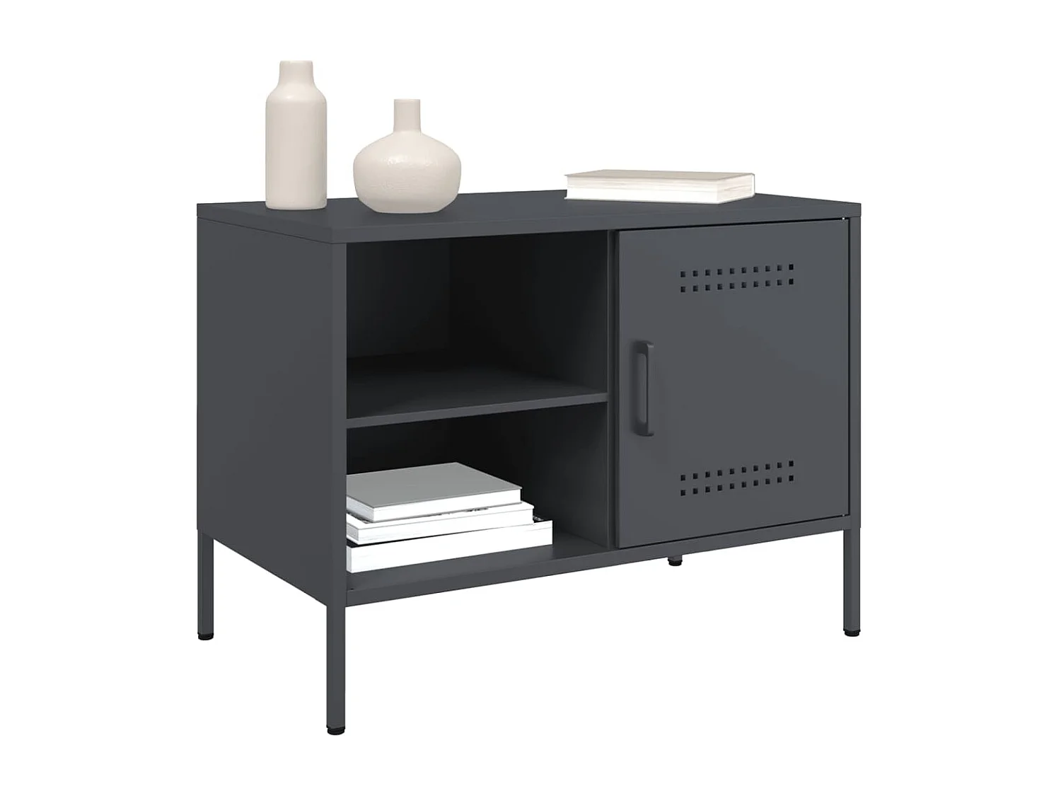 Meubles TV 2 pièces anthracite 68x39x50,5 cm acier