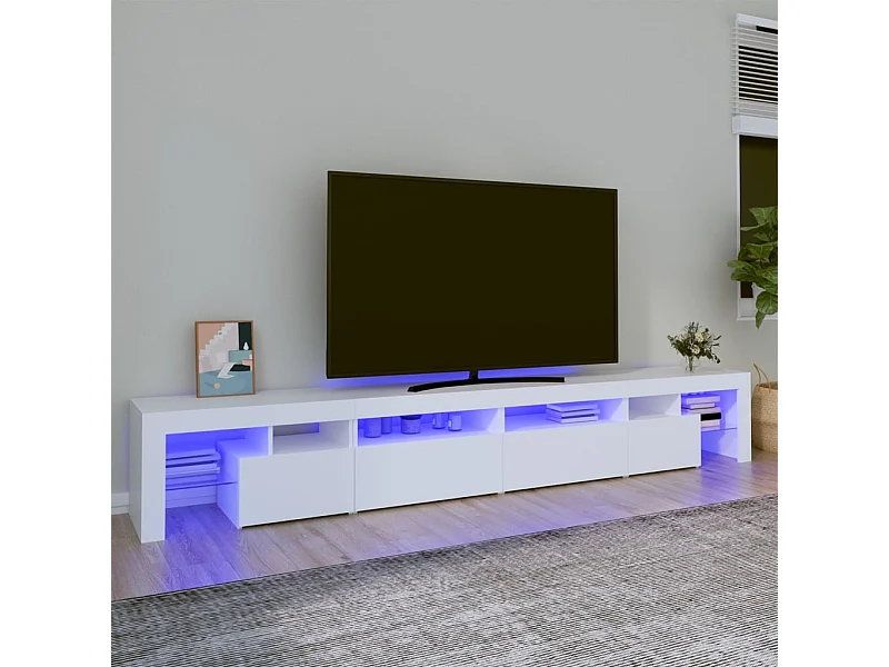 Tv-meubel met LED-verlichting 260x36,5x40 cm wit