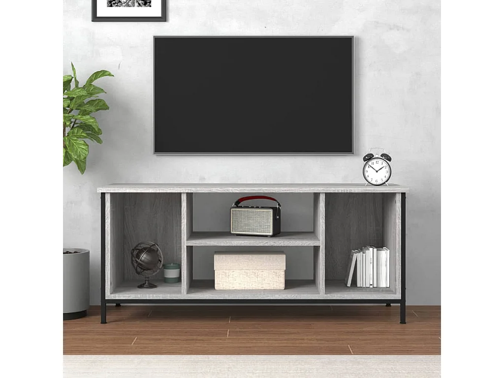 Meuble TV sonoma gris 102x35x45 cm bois d'ingénierie