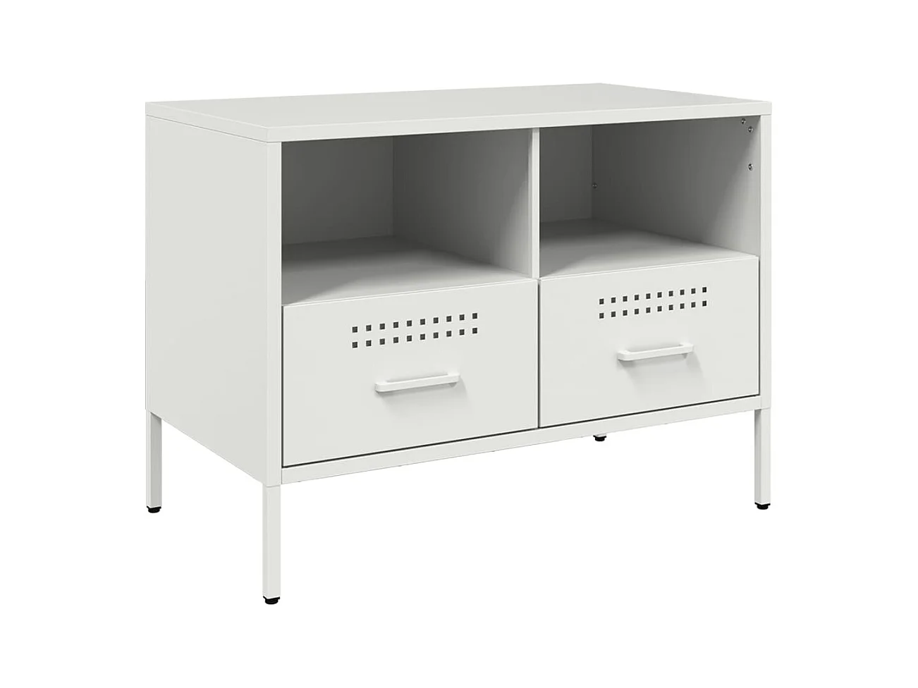 Meubles TV 2 pièces blanc 68x39x50,5 cm acier laminé à froid