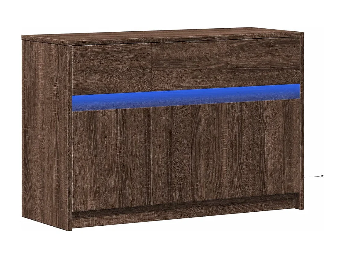 Meuble TV avec LED chêne marron 91x34x61 cm bois d'ingénierie
