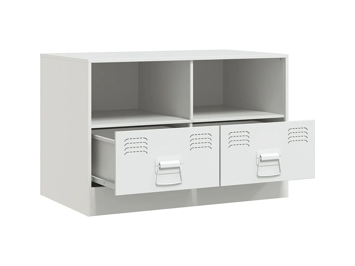 Meubles TV 2 pièces blanc 67x39x44 cm acier