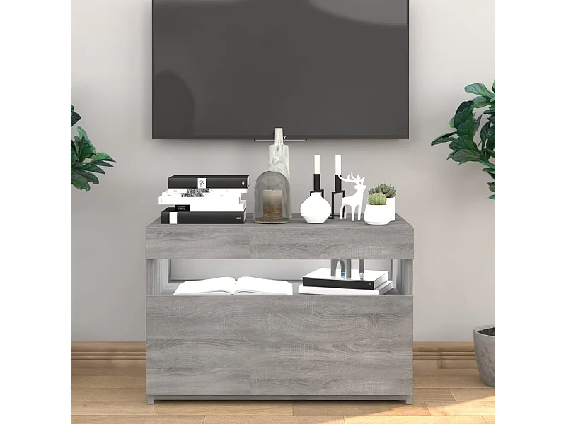 Tv-meubel met LED-verlichting 60x35x40 cm grijs sonoma eiken