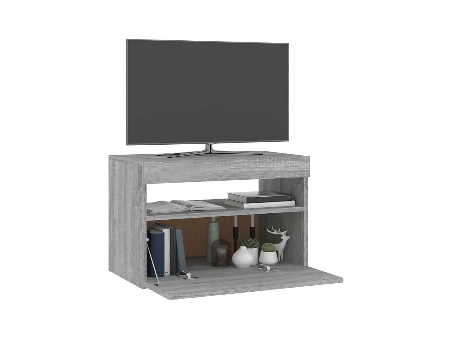 Meuble TV avec lumières LED Sonoma gris 60x35x40 cm