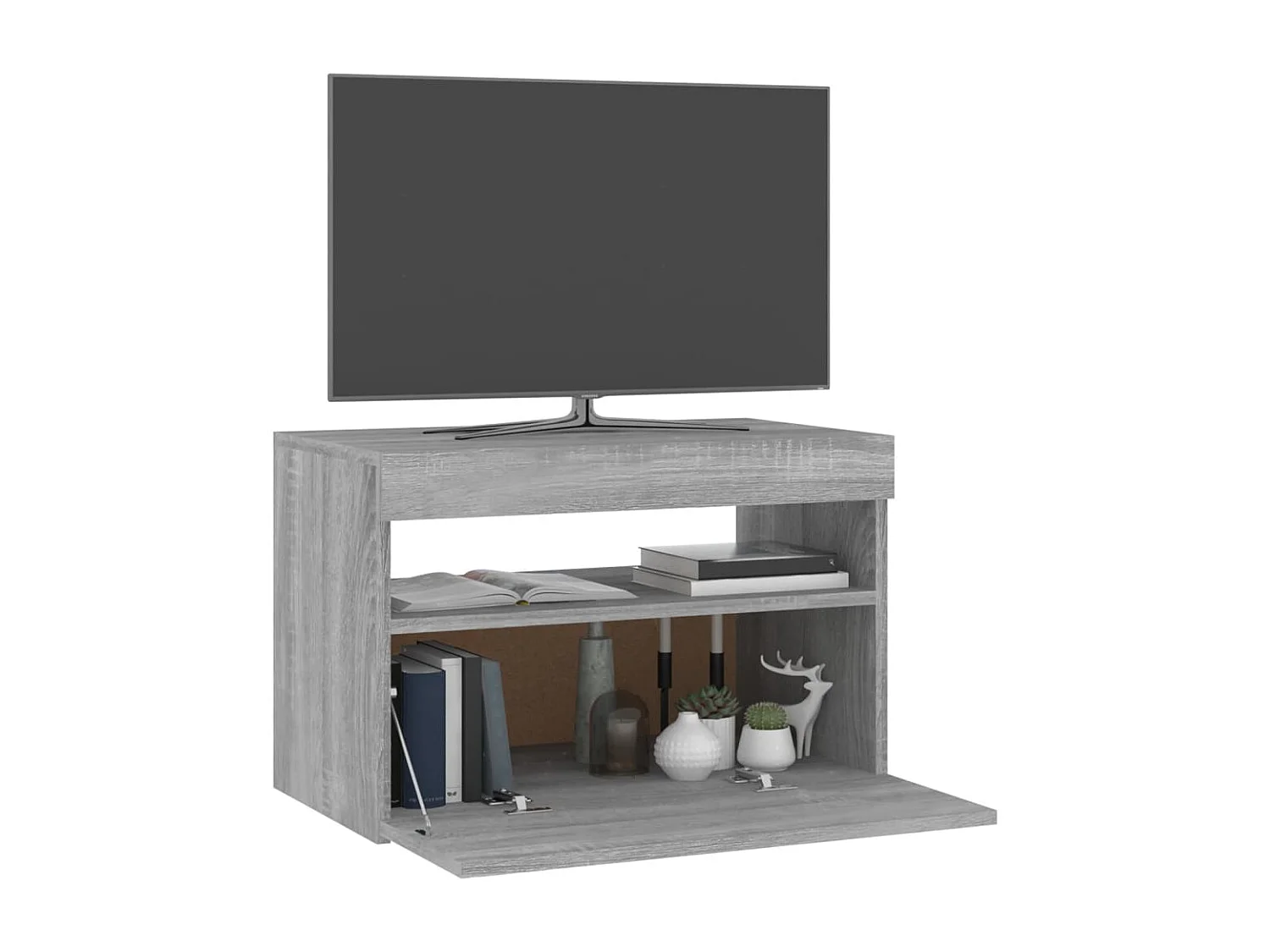 Meuble TV avec lumières LED Sonoma gris 60x35x40 cm