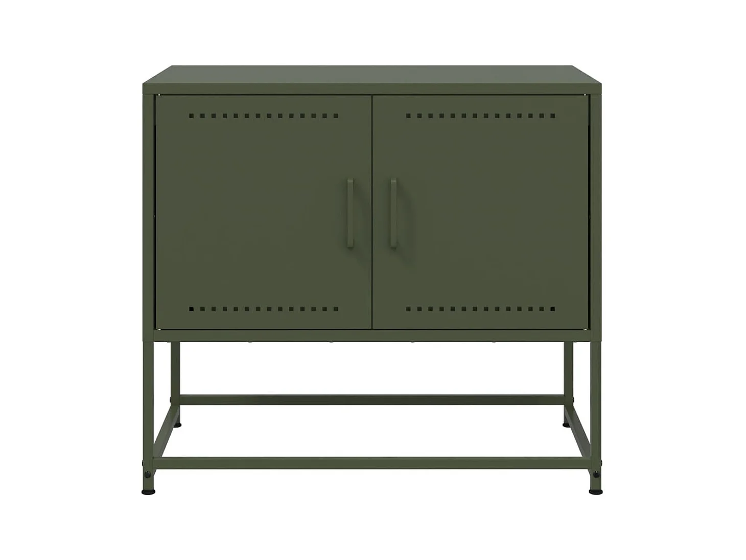 Meuble TV vert olive 68,5x39x60,5 cm acier