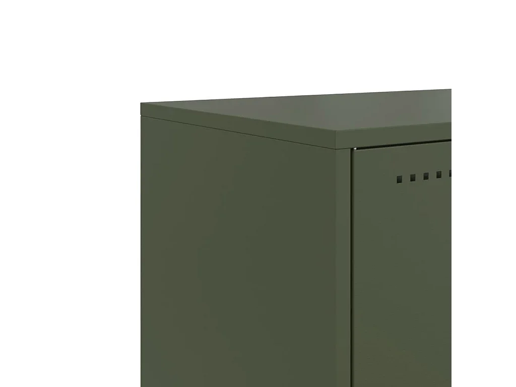 Meuble TV vert olive 68,5x39x60,5 cm acier