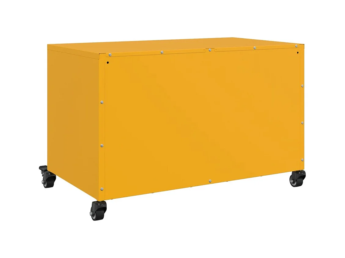Meuble TV jaune moutarde 68x39x43,5 cm acier laminé à froid