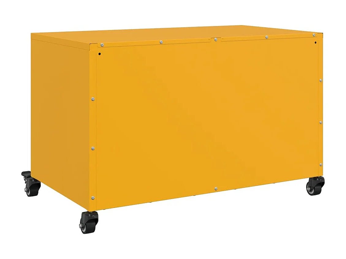 Meuble TV jaune moutarde 68x39x43,5 cm acier laminé à froid