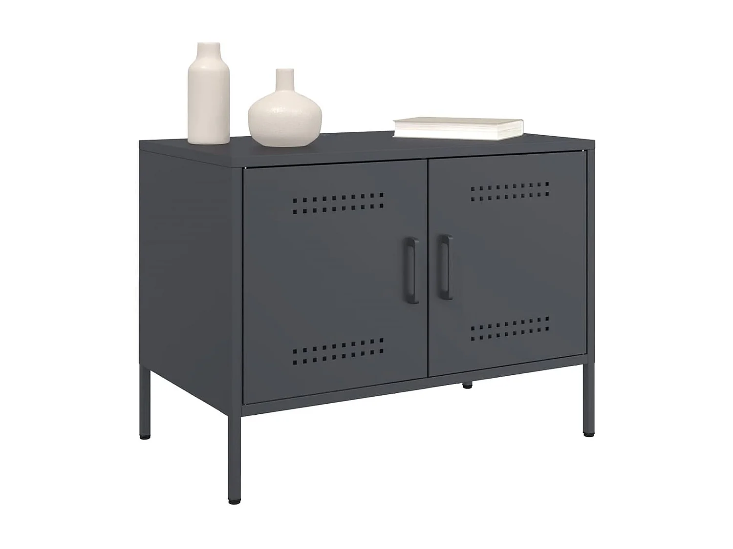 Meubles TV 2 pièces anthracite 68x39x50,5 cm acier