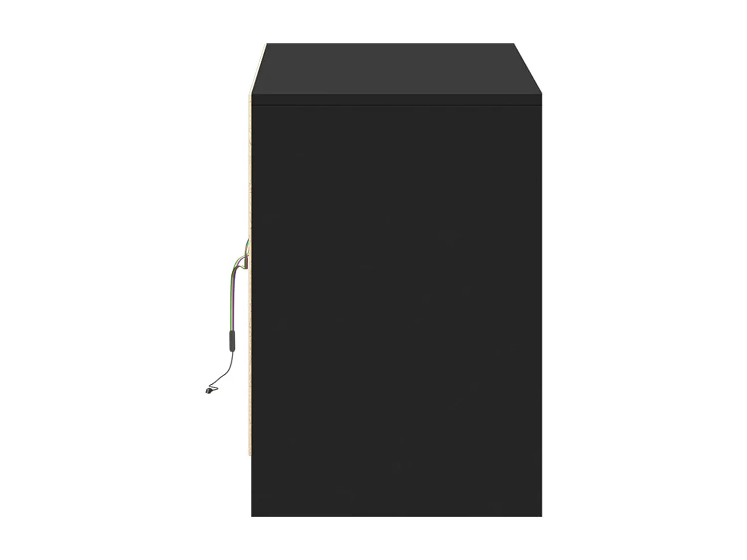 Tv-meubel met LED 100x34x50 cm bewerkt hout zwart