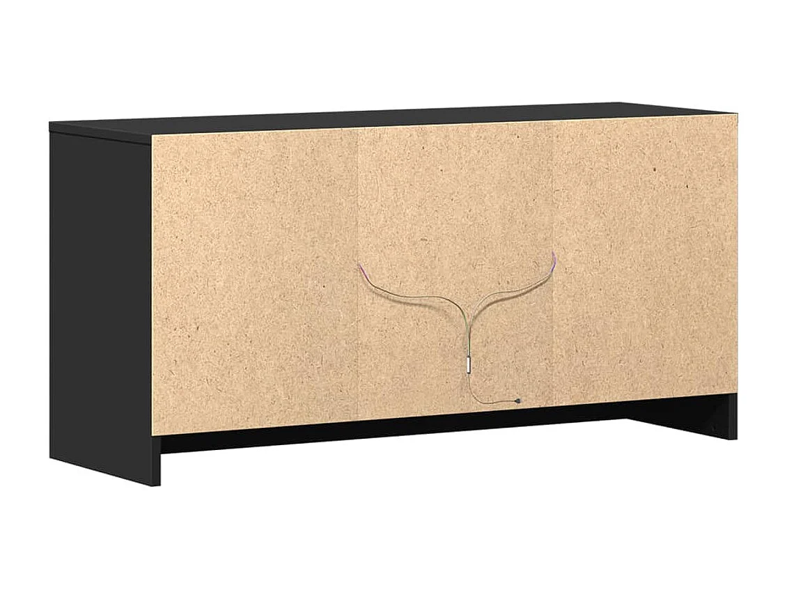 Tv-meubel met LED 100x34x50 cm bewerkt hout zwart