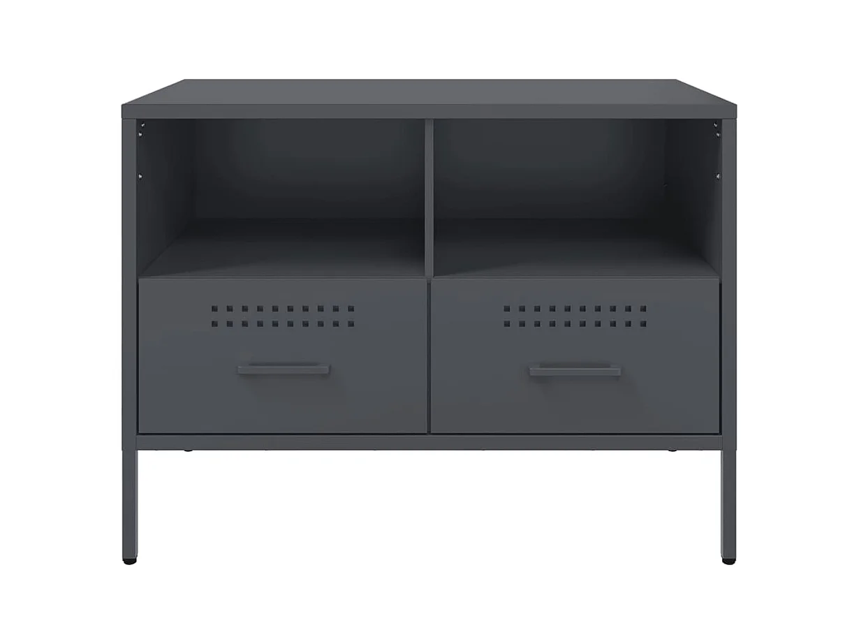Meuble TV anthracite 68x39x50,5 cm acier laminé à froid