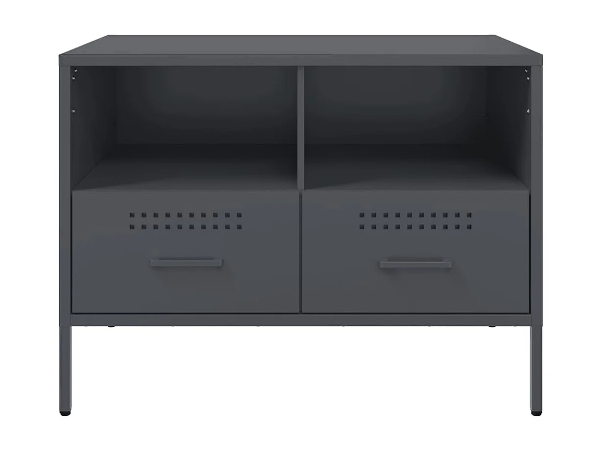 Meuble TV anthracite 68x39x50,5 cm acier laminé à froid