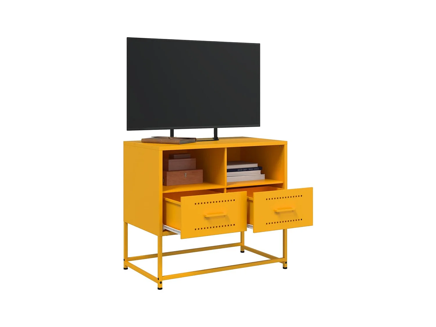 Meuble TV jaune moutarde 68x39x60,5 cm acier