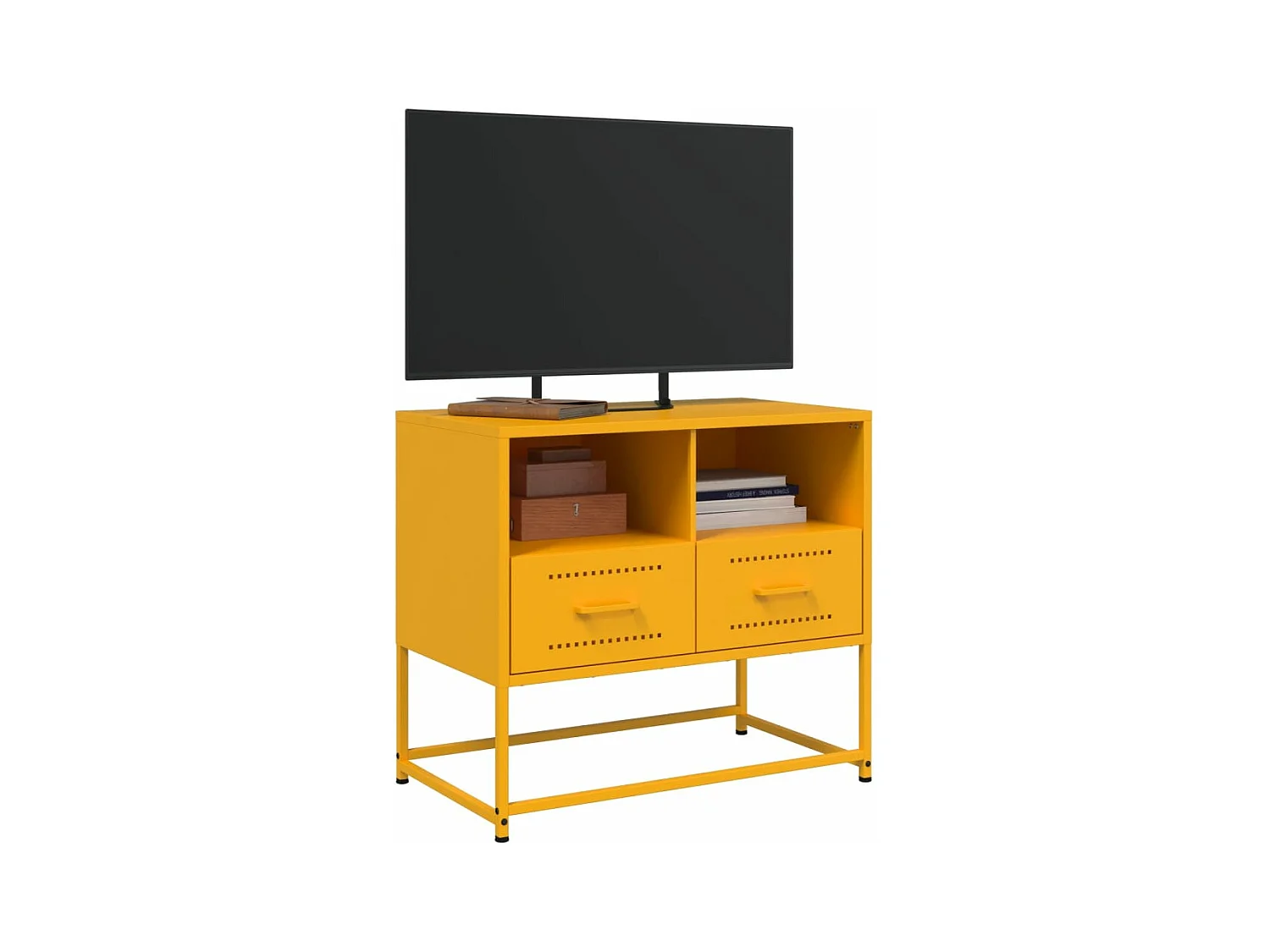 Meuble TV jaune moutarde 68x39x60,5 cm acier