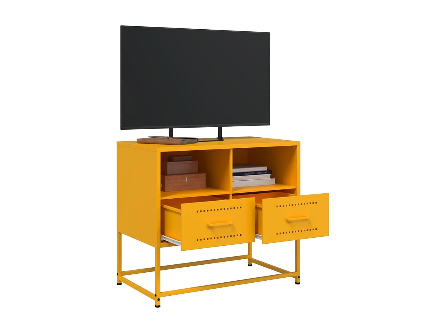 Meuble TV jaune moutarde 68x39x60,5 cm acier