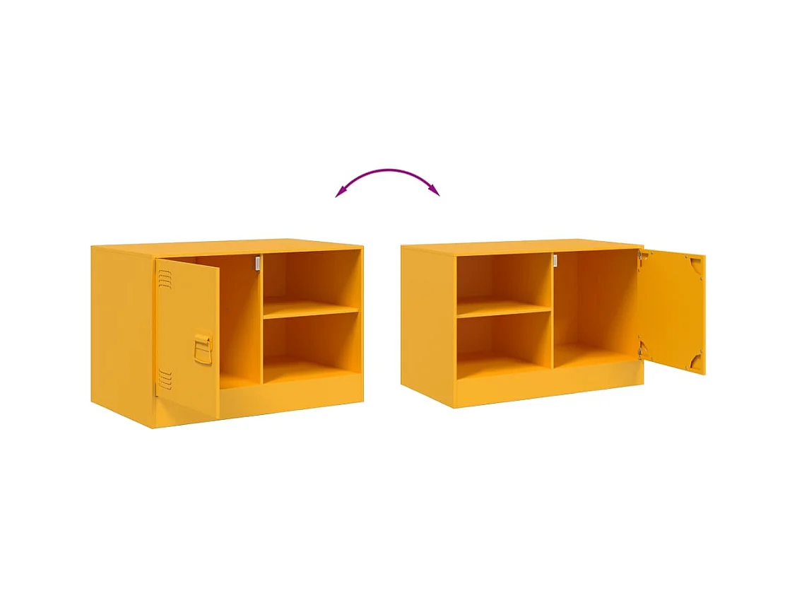 Meuble TV jaune moutarde 67x39x44 cm acier