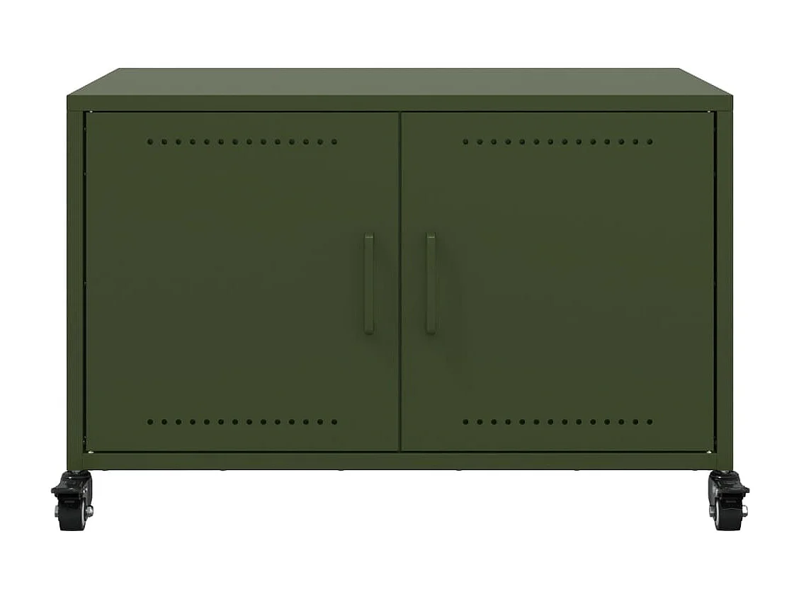 Tv-meubel 68x39x43,5 cm staal olijfgroen