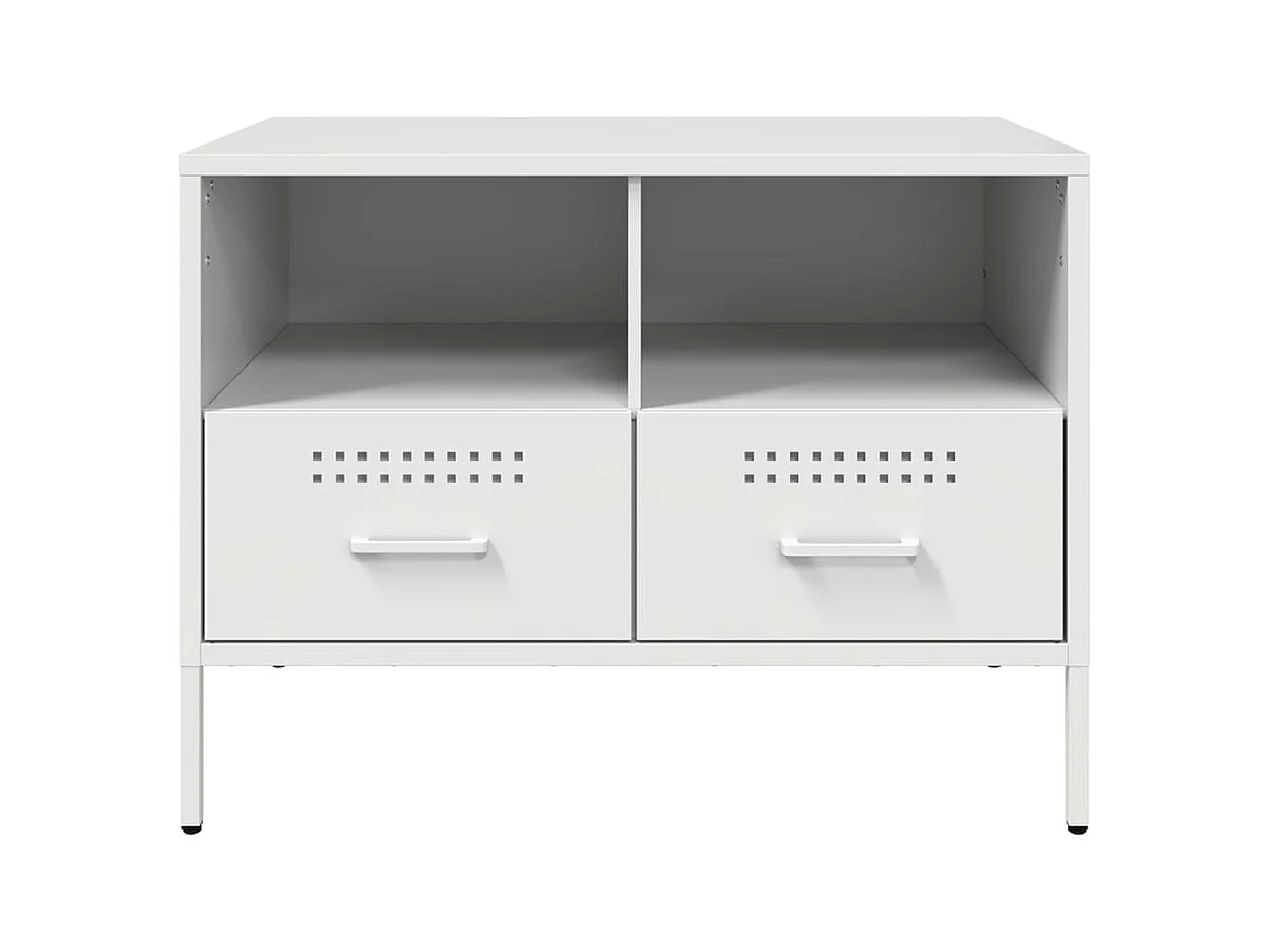 Meuble TV blanc 68x39x50,5 cm acier laminé à froid