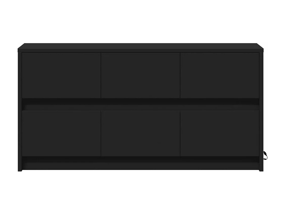 Tv-meubel met LED 100x34x50 cm bewerkt hout zwart