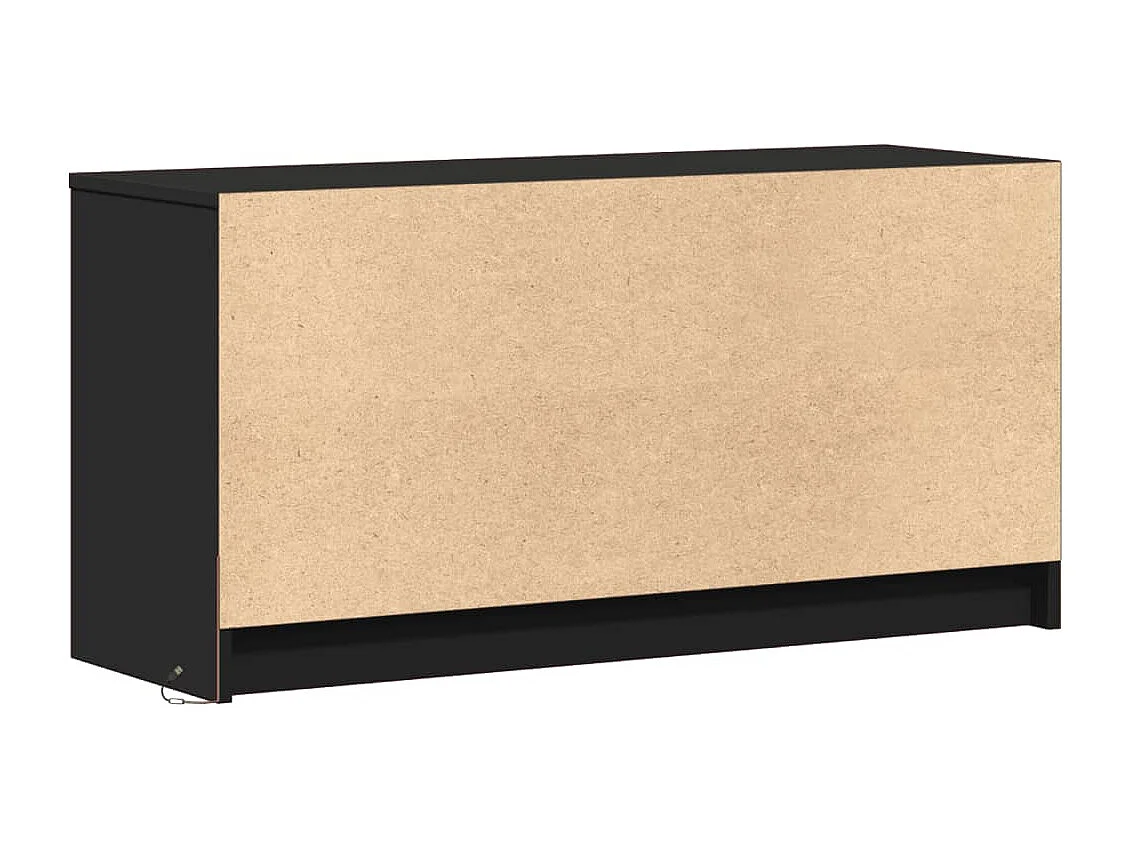 Tv-meubel met LED 100x34x50 cm bewerkt hout zwart