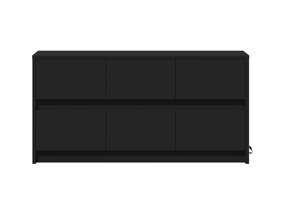 Meuble TV avec LED noir 100x34x50 cm bois d'ingénierie