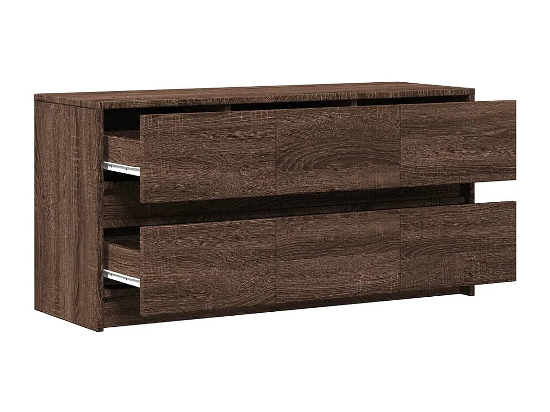 Tv-meubel met LED 100x34x50 cm bewerkt hout bruin eikenkleurig