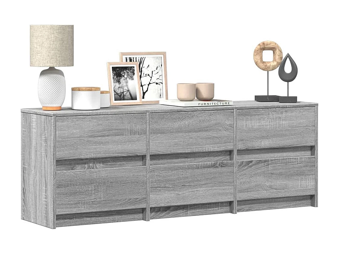 Tv-meubel met LED 140x34x50 cm bewerkt hout grijs sonoma eiken