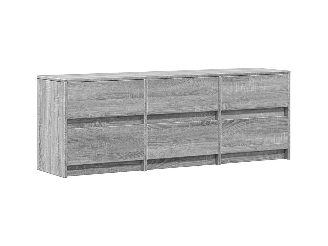 Tv-meubel met LED 140x34x50 cm bewerkt hout grijs sonoma eiken